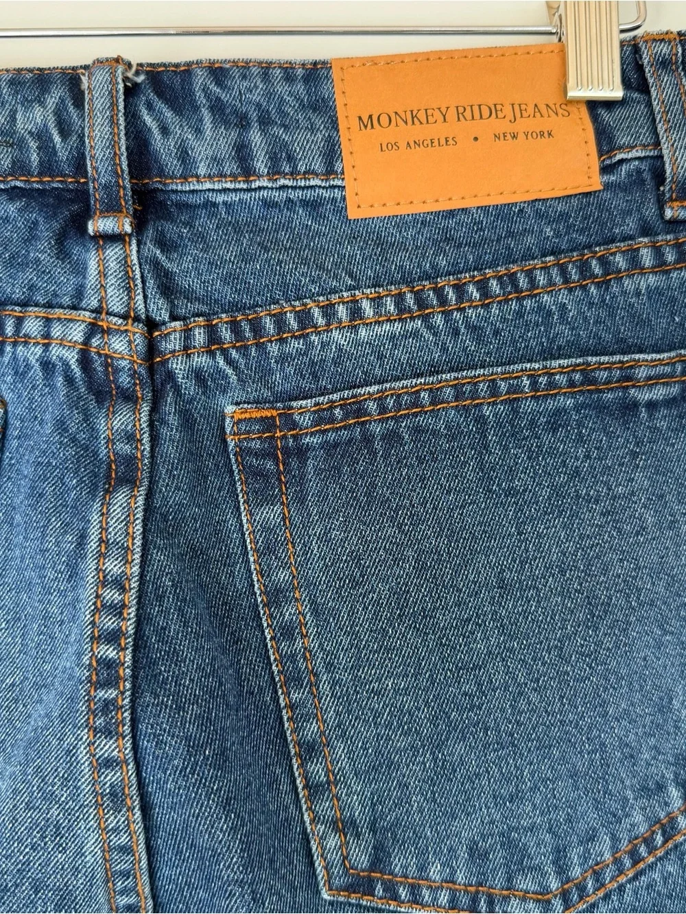 Monkey Ride Jeans Women's High Rise Dad Jeans Dark Wash Straight Leg Denim